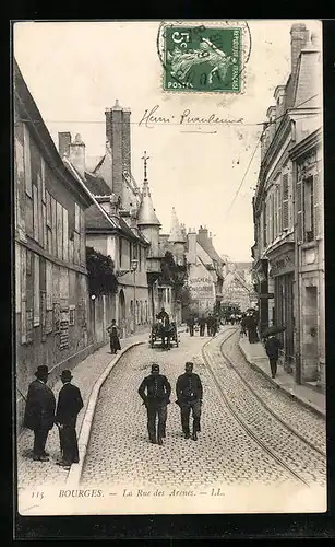AK Bourges, La Rue des Arènes