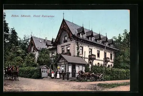 AK Herrnskretschen / Hrensko, Hotel Rainwiese