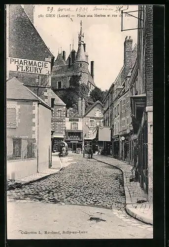 AK Gien, Place aux Herbes et rue du Pont