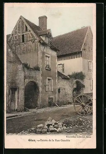 AK Gien, Entreé de la Rue Genabie, Strassenpartie