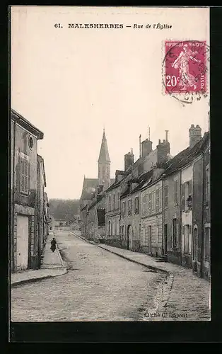AK Malesherbes, Rue de l`Eglise, Strassenpartie