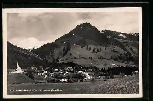 AK Obermeiselstein, Teilansicht mit Horn und Ostlerhütte