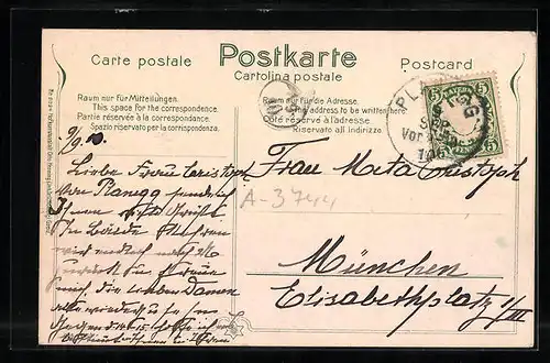 AK Maria Eich, Ortspartie mit Kirche und Bäumen