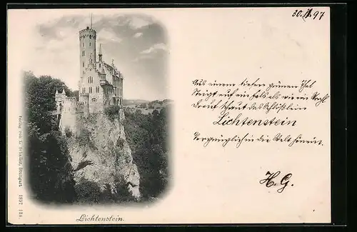 AK Lichtenstein, Blick zum Schloss