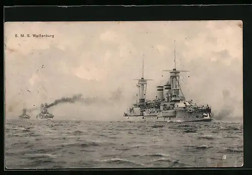 AK China, Kriegsschiff S. M. S. Weissenburg auf hoher See, Ostasiengeschwader