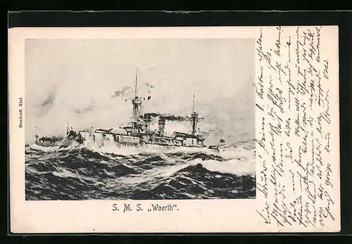 AK China, Kriegsschiff S. M. S. Woerth auf hoher See, Ostasiengeschwader