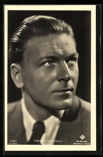 AK Schauspieler Heinz Engelmann, Portrait des jungen Mannes