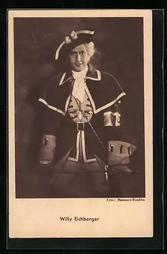 AK Schauspieler Willy Eichberger, im Kostüm mit Hut abgelichtet