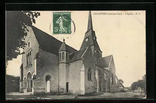 AK Cellettes, L`Eglise, facade