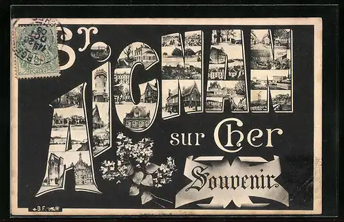 AK Saint-Aignan-sur-Cher, Mairie, Hotel de Ville, L`Eglise, Chateau