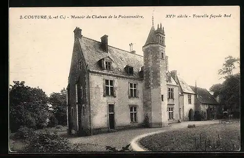 AK Couture, Manoir du Chateau de la Poissonniere, XVIe siecle, Tourelle facade Sud