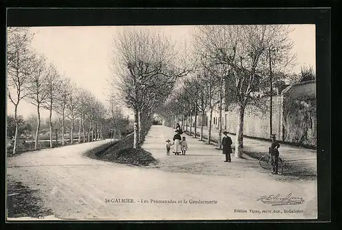 AK Saint-Galmier, Les Promenades et la Gendarmerie