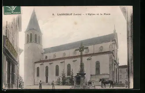 AK Lagresle, L`Eglise et la Place