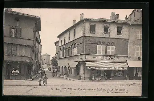 AK Charlieu, Rue Grenette et Maisons du XIIIe siecle