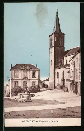 AK Montagny, Place de la Mairie