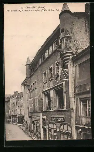 AK Charlieu, Rue Nationale, Maison des Anglais, Confiserie