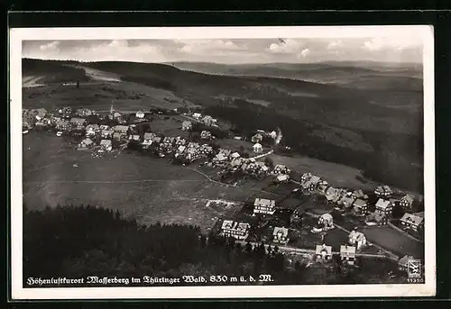 AK Masserberg im Thür. Wald, Fliegeraufnahme der gesamten Stadt