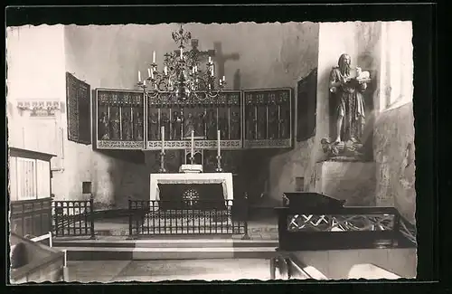 AK Nieblum, der Altar der Kirche