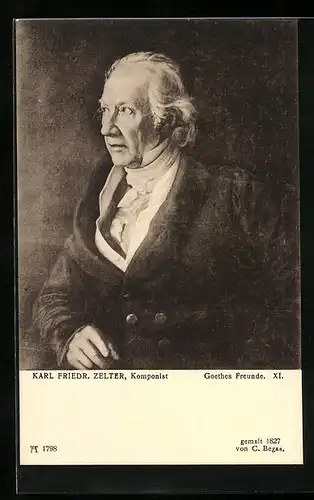 Künstler-AK Karl Friedrich Zelter, der gealterte Komponist im Portrait