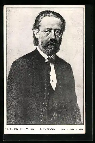 Künstler-AK Bedrich Smetana, der tschechische Komponist blickt dem Betrachter entgegen
