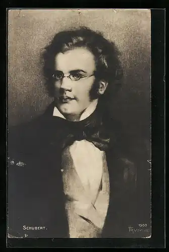 Künstler-AK Franz Schubert, der junge Komponist im Portrait