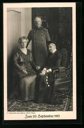 AK Herzogliche Familie von Baden zum Badischen Opfertag 20. September 1915