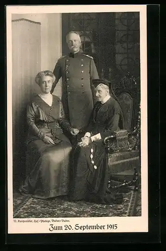 AK Die herzogliche Familie von Baden zum Badischen Opfertag 20. September 1915