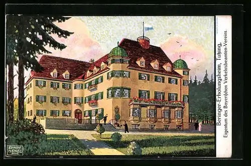 Künstler-AK Tutzing, Beringer-Erholungsheim