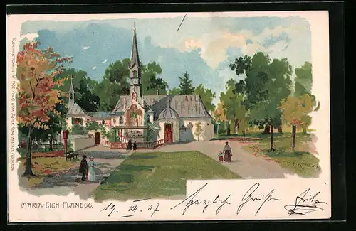 Künstler-AK Planegg, Kirche Maria Eich