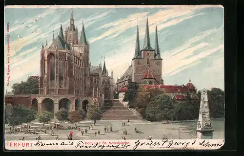 Präge-Lithographie Erfurt, Dom und St. Severikirche