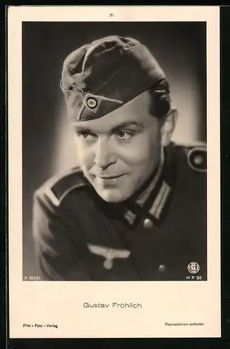 AK Schauspieler Gustav Fröhlich in Soldatenuniform