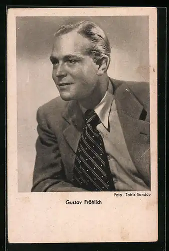 AK Schauspieler Gustav Fröhlich mit breiter Krawatte