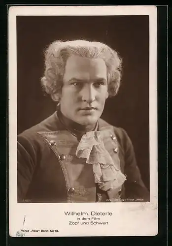 AK Schauspieler Wilhelm Dieterle in dem Film Zopf und Schwert
