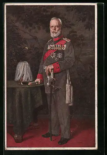 AK König Ludwig III. in Uniform mit Degen