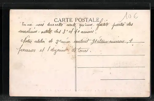 AK Vierzon, Ecole Henri Brisson, l'Atelier des Tours et des Machines-Outils