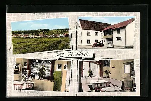 AK Aschbach, Gasthaus Schierer, Totalansicht