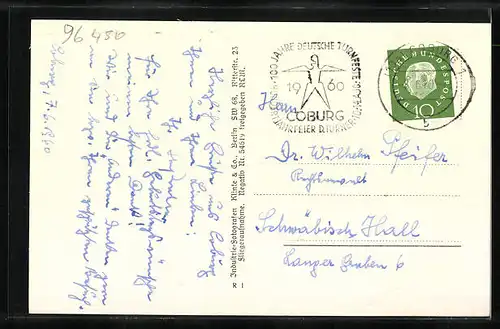 AK Coburg, Totalansicht, Luftbild