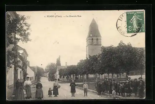 AK Rians, La Grande Rue, Strassenpartie