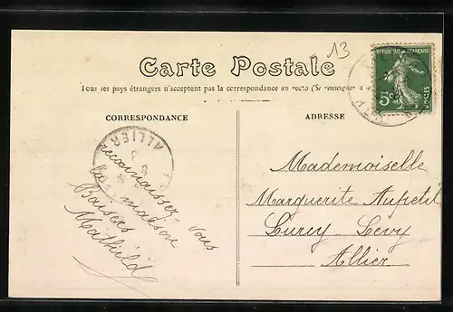 AK Villequiers, La Grande Rue, Strassenpartie