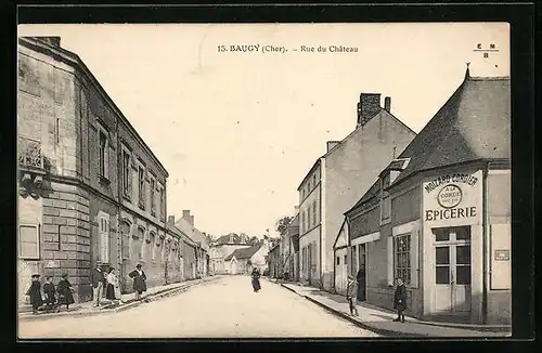 AK Baugy, Rue du Château, Strassenpartie