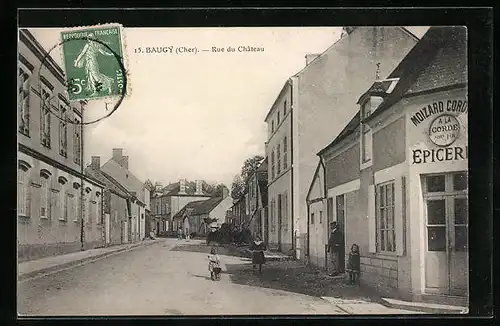 AK Baugy, Rue du Château, Strassenpartie