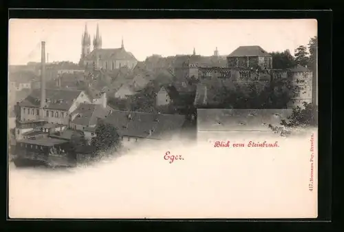 AK Eger, Blick vom Steinbruch auf den Ort