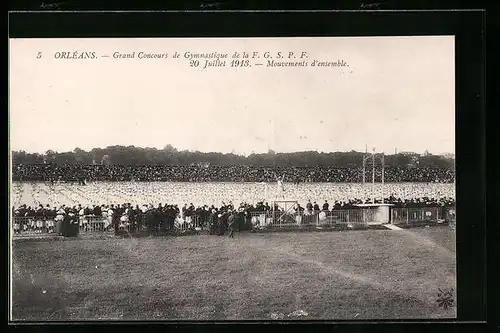 AK Orléans, Grand Concours de Gymnastique de la F.G.S.P.F. 1913, Mouvements d'ensemble