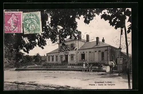 AK Cravant, Mairie, Ecole des Garcons