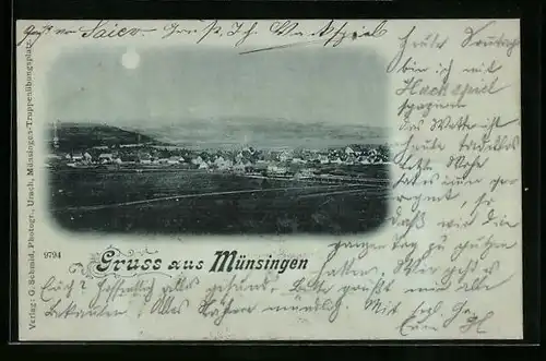 Mondschein-AK Münsingen, Gesamtansicht
