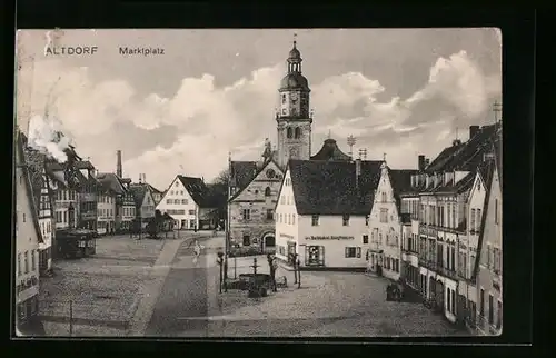 AK Altdorf, Marktplatz mit Buchbinderei v. Georg Pranz