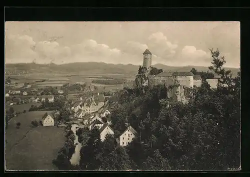 AK Neuhaus / Pegnitz, Gesamtansicht mit Burg Veldenstein