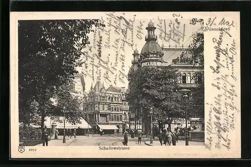 AK Düsseldorf, Schadowstrasse mit Gebäudeansichten