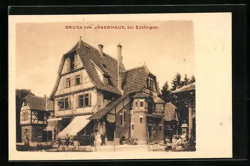 AK Esslingen, Gasthof Jägerhaus von Aussen betrachtet