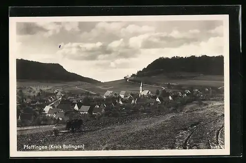 AK Pfeffingen, ORtsansicht von Erhöhung aus betrachtet